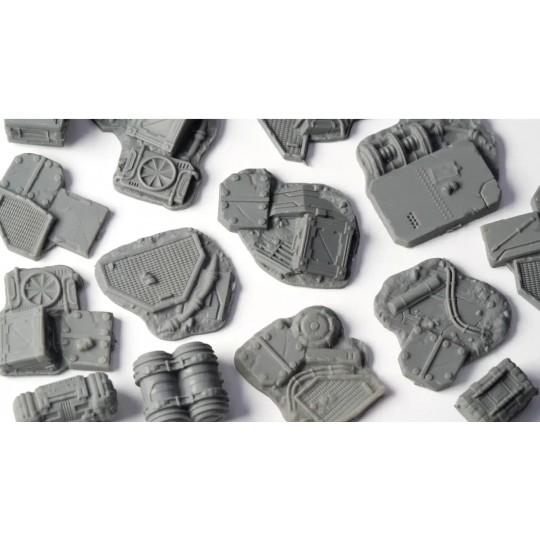Gamers Grass Basing Bits - Corridoio Astronave - 30 Pezzi Terreno Industriale Per Miniature Sci-Fi