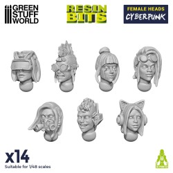 Têtes de femmes 1:48 Cyberpunk