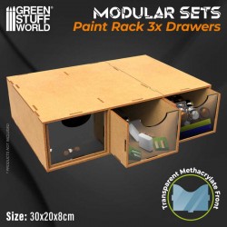 Modular set of 3x MDF drawers