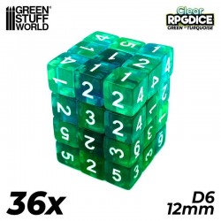 36x D6 12mm Game Dice -...