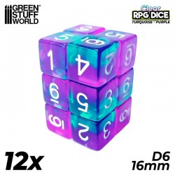 12x D6 16mm Dés de Jeu -...