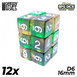12x D6 16mm Dés de Jeu -...