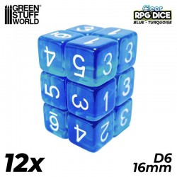 12x D6 16mm Game Dice -...