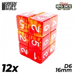 12x D6 16mm Dés de Jeu -...