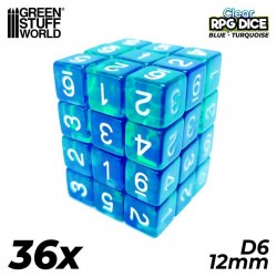 36x D6 12mm Game Dice -...
