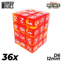 36x D6 12mm Dés de Jeu -...