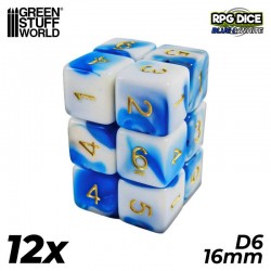 12x D6 16mm Dés de Jeu -...