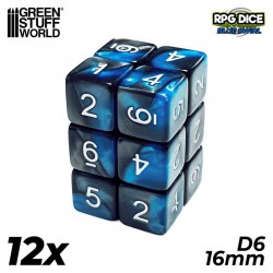12x D6 16mm Dés de Jeu -...